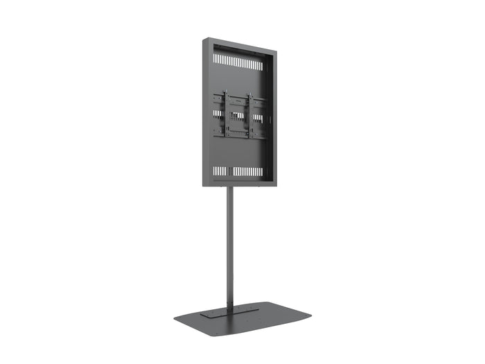 Multibrackets M Pro Series 46" Single Pole Floorbase Digital Signage Enclosure – Black | 7350105219771 Signage Display Enclosures Multibrackets