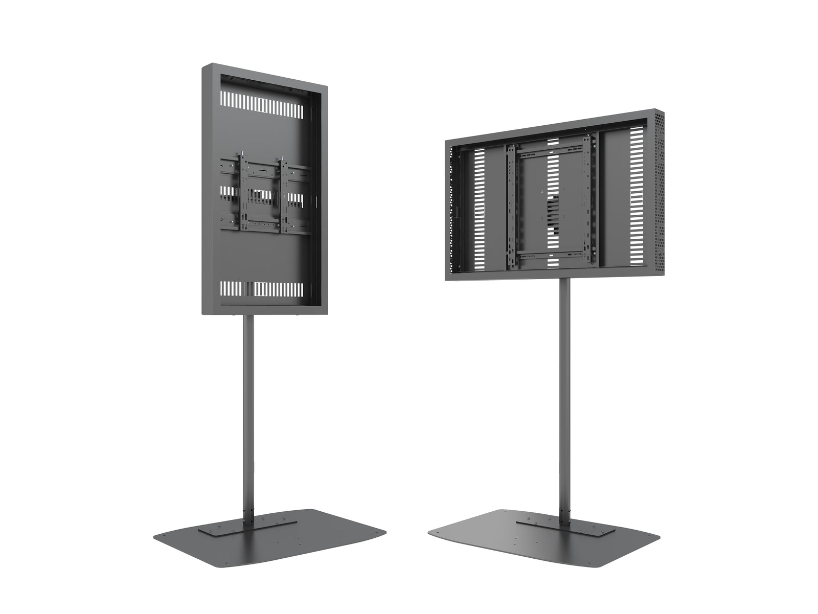 Multibrackets M Pro Series 46" Single Pole Floorbase Digital Signage Enclosure – Black | 7350105219771 Signage Display Enclosures Multibrackets