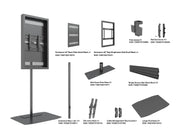 Multibrackets M Pro Series 46" Single Pole Floorbase Digital Signage Enclosure – Black | 7350105219771 Signage Display Enclosures Multibrackets