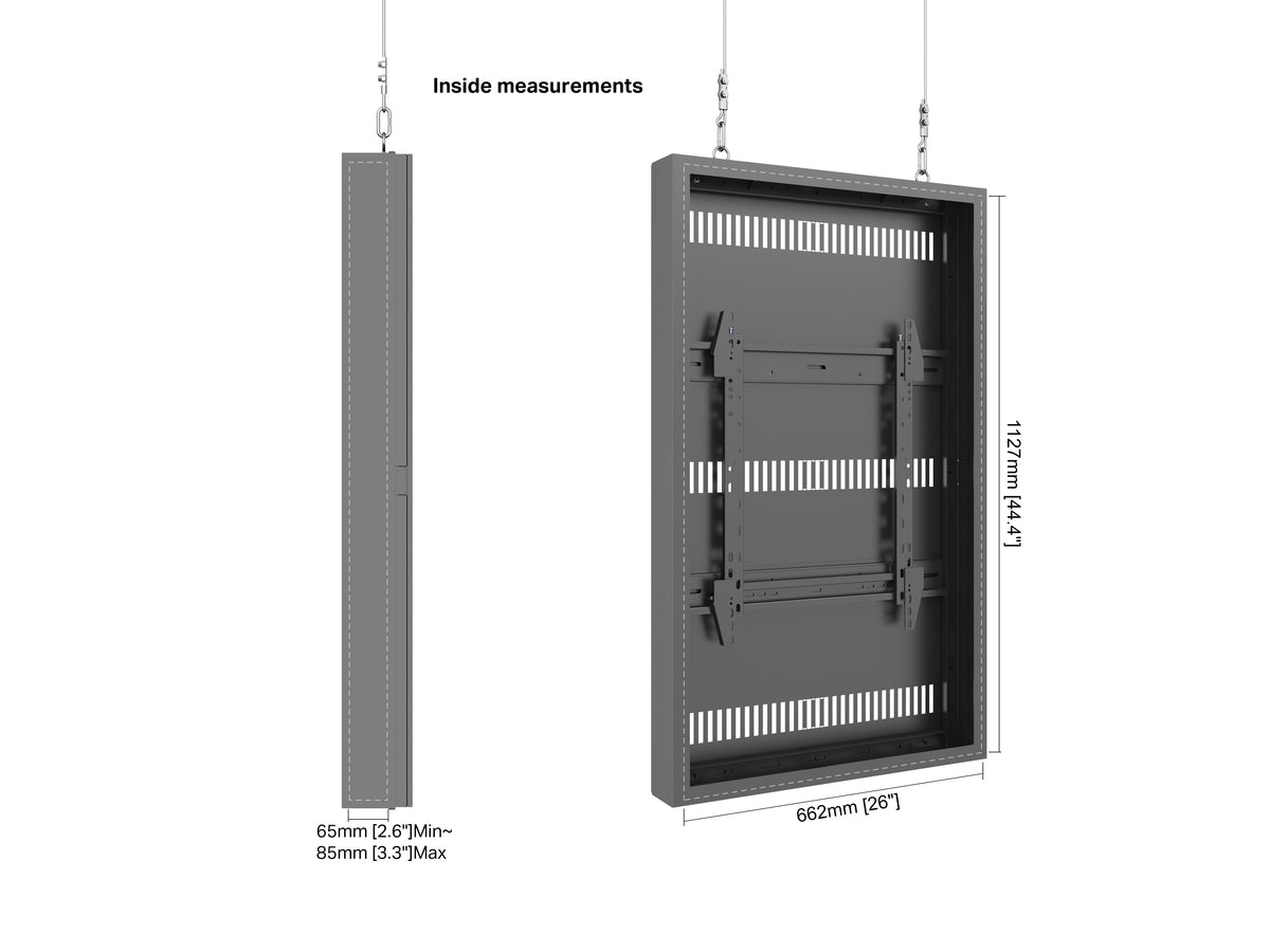 Multibrackets M Pro Series 49" High Brightness Wire Display Enclosure – Black | 7340234814787 Signage Display Enclosures Multibrackets