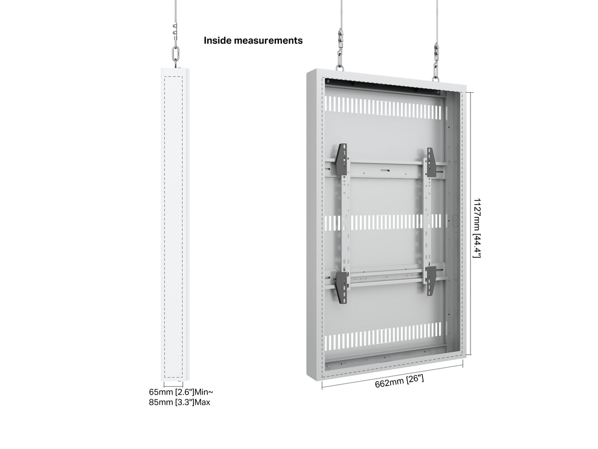 Multibrackets M Pro Series 49" High Brightness Wire Display Enclosure – White | 7340234814794 Signage Display Enclosures Multibrackets