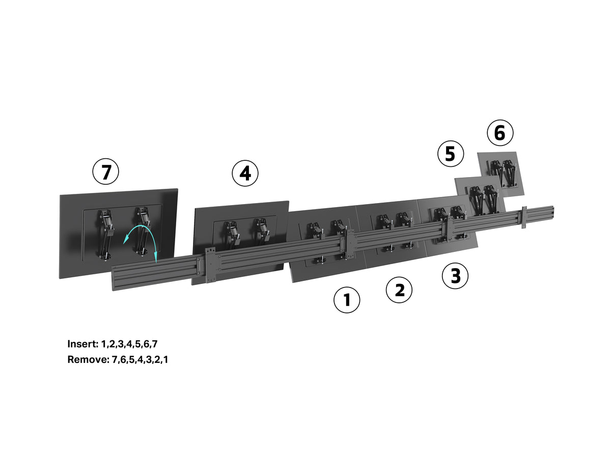 Multibrackets M Pro Series 5-Screen Tilt Wall Mount for 27–32" Displays – Black | 7340234815487 Wall Mount Bracket Multibrackets