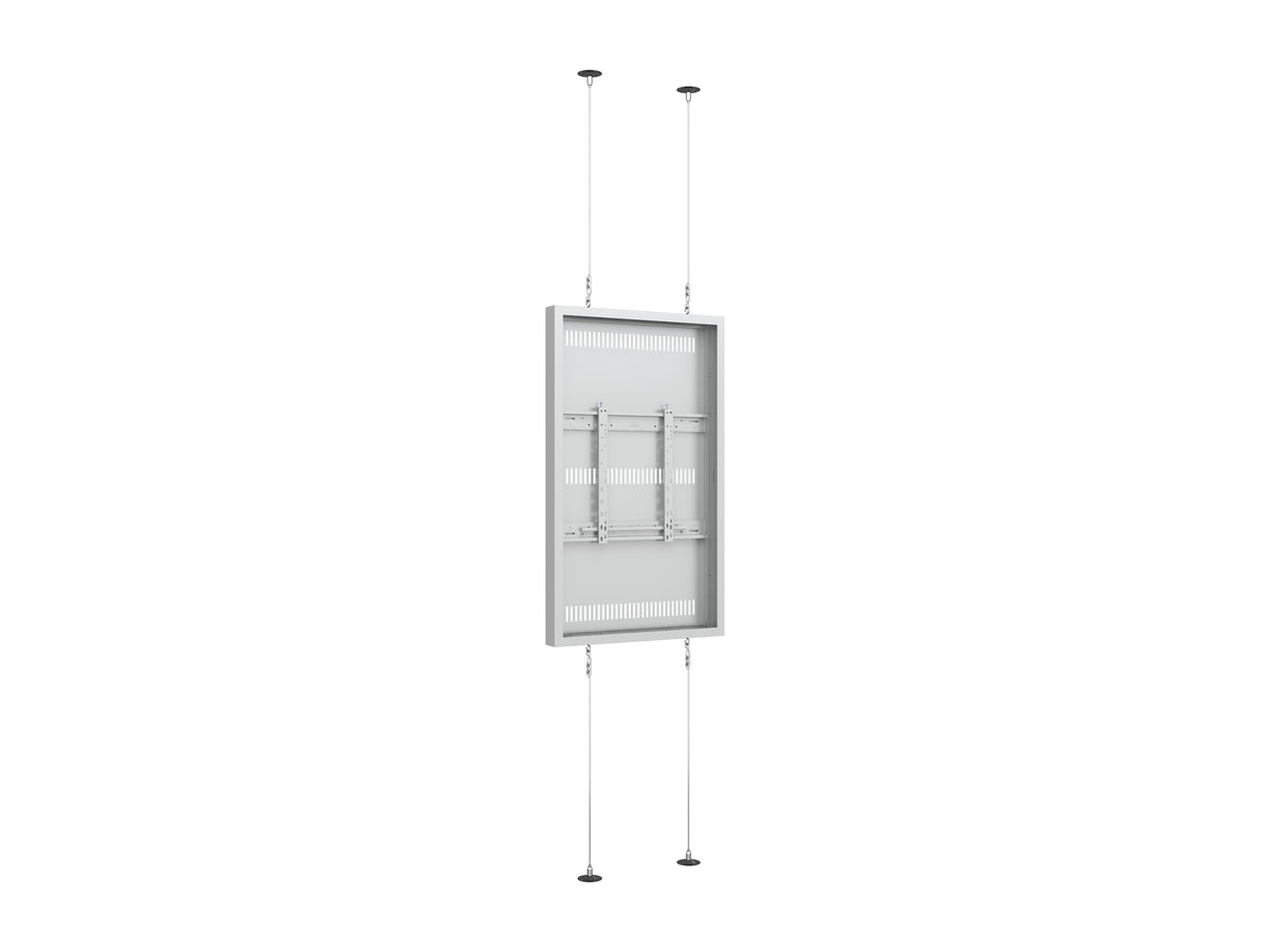 Multibrackets M Pro Series 55" Wire Floor-to-Ceiling Display Enclosure – White | 7340234815593 Floor to Ceiling Display Mount Multibrackets