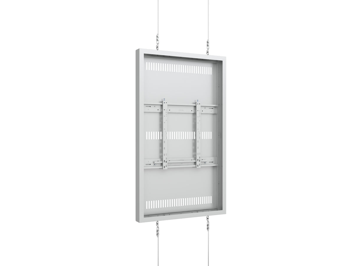 Multibrackets M Pro Series 55" Wire Floor-to-Ceiling Display Enclosure – White | 7340234815593 Floor to Ceiling Display Mount Multibrackets