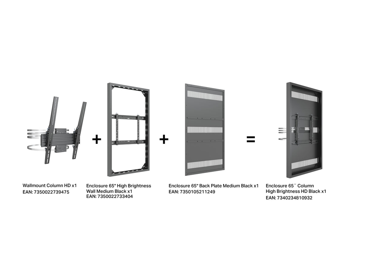 Multibrackets M Pro Series 65" Column High Brightness HD Display Enclosure | 7340234810932 Signage Display Enclosures Multibrackets