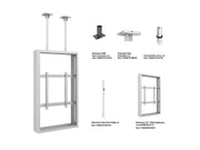 Multibrackets M Pro Series 75" Ceiling Mount Dual Screen Enclosure – White | 7340234813933 Signage Display Enclosures Multibrackets