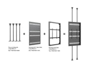 Multibrackets M Pro Series 86" Dual Pole Floor-to-Ceiling Display Enclosure – Black | 7340234815616 Floor to Ceiling Display Mount Multibrackets
