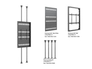 Multibrackets M Pro Series 86" Dual Pole Floor-to-Ceiling Display Enclosure – Black | 7340234815616 Floor to Ceiling Display Mount Multibrackets