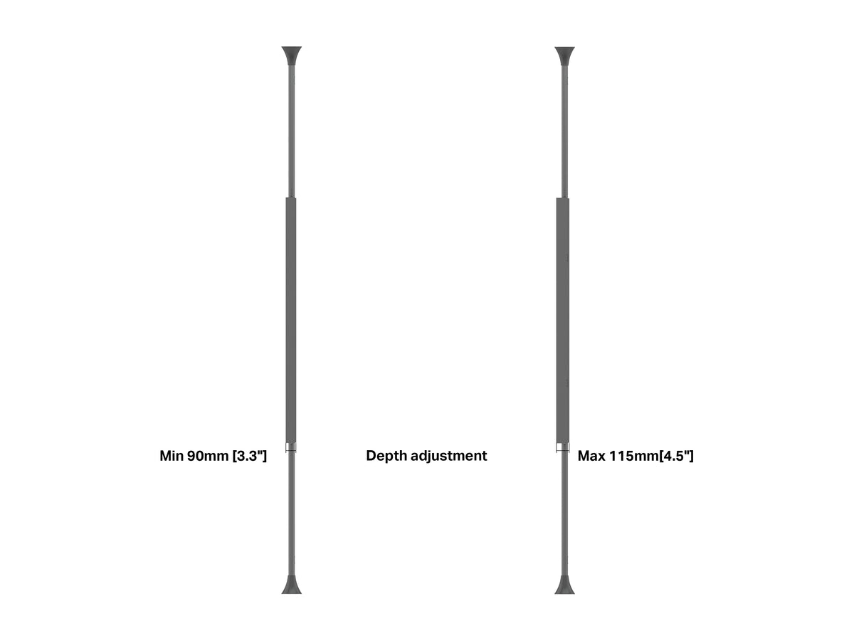 Multibrackets M Pro Series 86" Dual Pole Floor-to-Ceiling Display Enclosure – Black | 7340234815616 Floor to Ceiling Display Mount Multibrackets