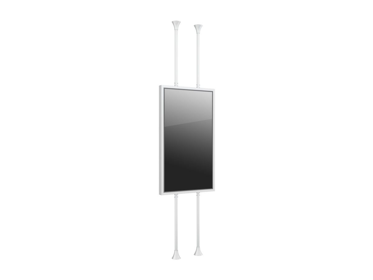 Multibrackets M Pro Series 86" Dual Pole Floor-to-Ceiling Display Enclosure – White | 7340234815609 Floor to Ceiling Display Mount Multibrackets