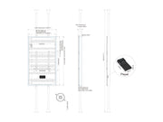 Multibrackets M Pro Series 86" Dual Pole Floor-to-Ceiling Display Enclosure – White | 7340234815609 Floor to Ceiling Display Mount Multibrackets
