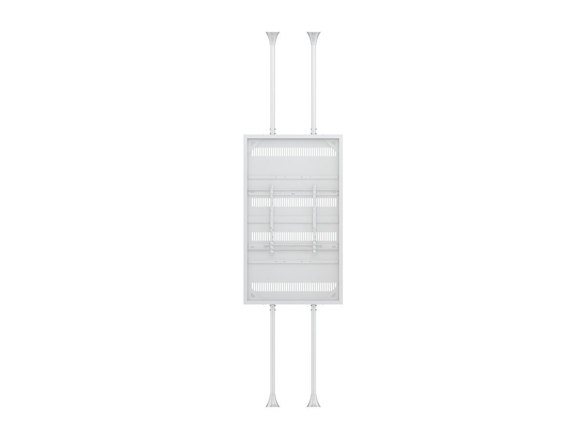 Multibrackets M Pro Series 86" Dual Pole Floor-to-Ceiling Display Enclosure – White | 7340234815609 Floor to Ceiling Display Mount Multibrackets