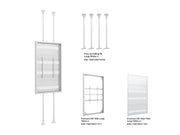 Multibrackets M Pro Series 86" Dual Pole Floor-to-Ceiling Display Enclosure – White | 7340234815609 Floor to Ceiling Display Mount Multibrackets