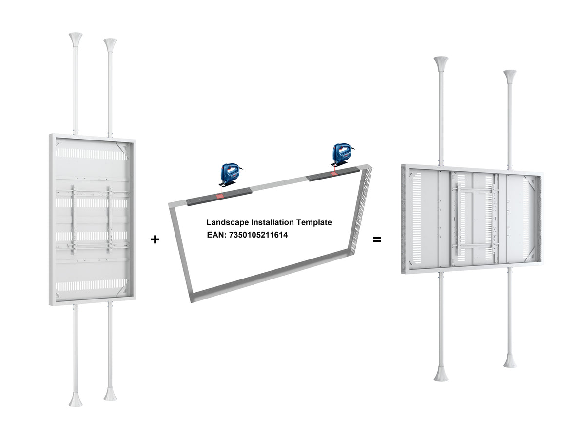 Multibrackets M Pro Series 86" Dual Pole Floor-to-Ceiling Display Enclosure – White | 7340234815609 Floor to Ceiling Display Mount Multibrackets
