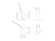 Multibrackets M Pro Series B2B Enclosure Pole Connector – Black | 7350073732166 Mount Accessories Multibrackets