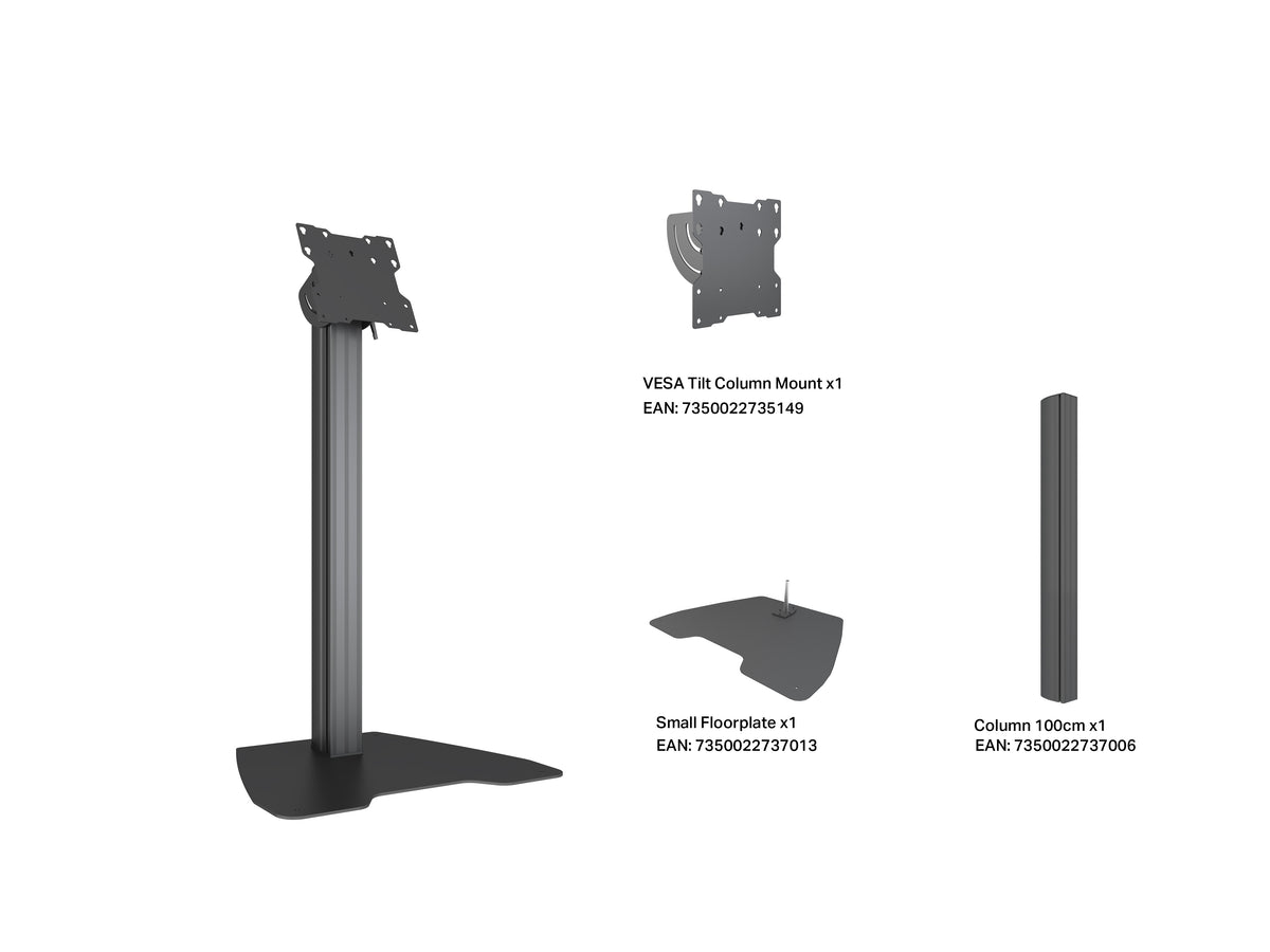Multibrackets M Pro Series Floor Stand 100 Tilt Up VESA 200 – Black | 7340234816484 Floor Stand Multibrackets