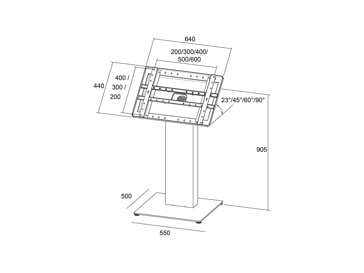 Multibrackets M Pro Series Kiosk Stand 40–65" VESA 400x400 – Black | 7340234814817 Kiosk Stand Multibrackets