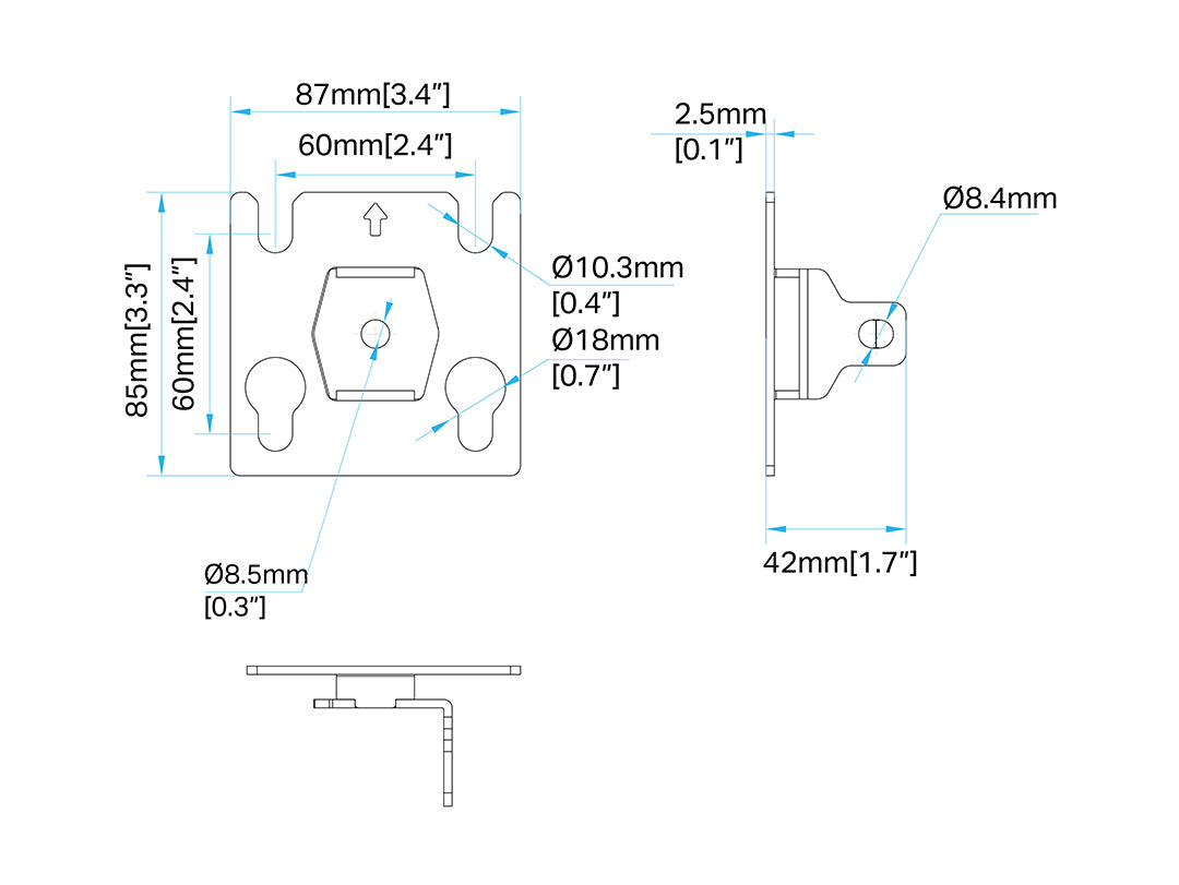 Multibrackets M Pro Series LED Adapter Plate 30x30mm – Black | 7340234811717 Mount Accessories Multibrackets