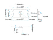 Multibrackets M Pro Series LED Adapter Plate 70x21.5mm – Black | 7340234811755 Mount Accessories Multibrackets