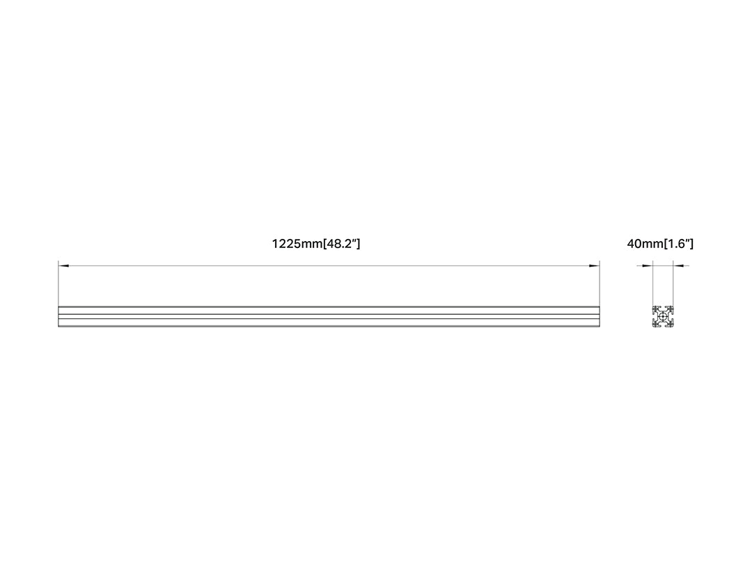 Multibrackets M Pro Series LED Rail 122.5cm – Aluminium Black | 7340234811663 Mount Accessories Multibrackets