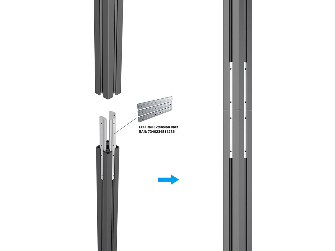 Multibrackets M Pro Series LED Rail 167cm – Aluminium Black | 7340234811687 Mount Accessories Multibrackets