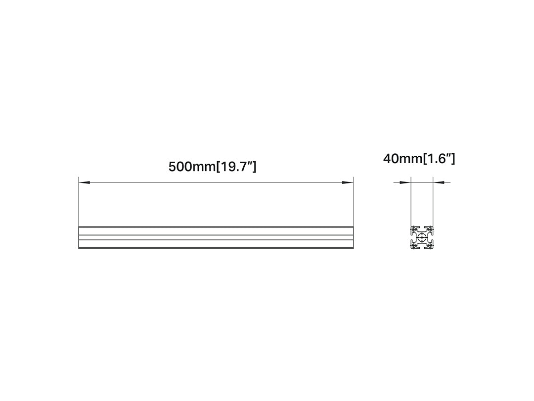 Multibrackets M Pro Series LED Rail 50cm – Aluminium Black | 7340234811649 Mount Accessories Multibrackets