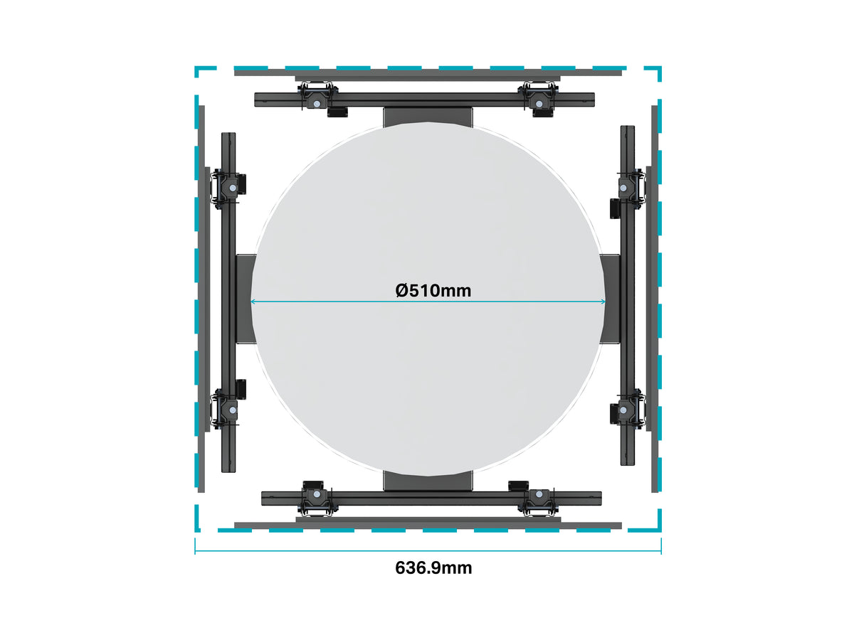 Multibrackets M Pro Series Quad-Sided Column Mount for 32–75" Displays – Black | 7340234815630 Wall Mount Bracket Multibrackets