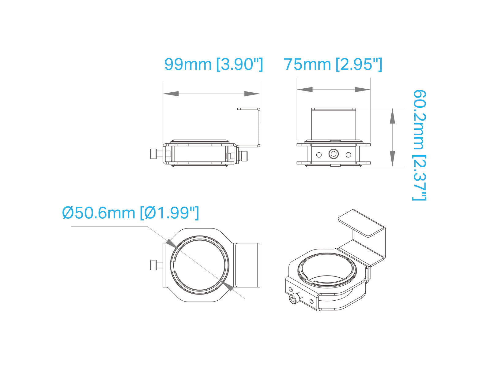 Multibrackets M Pro Series Rotating Mount Ring for Rail & Pole Systems – Black | 7340234812301 Mount Accessories Multibrackets