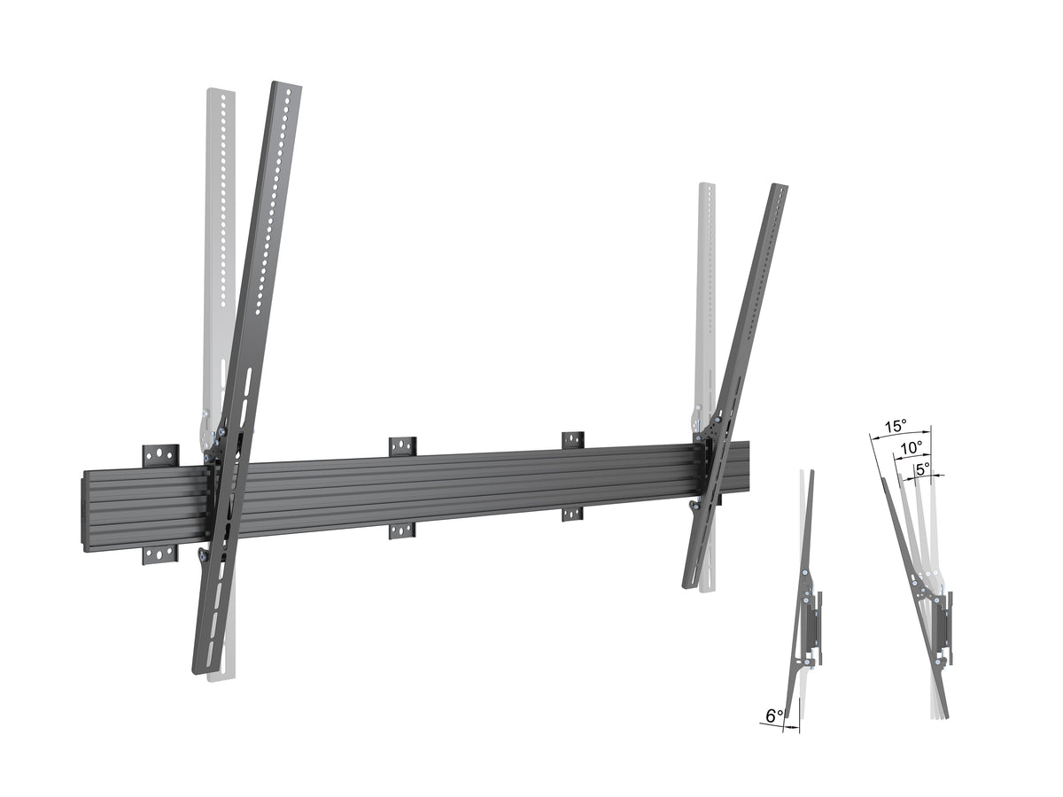 Multibrackets M Pro Series Tilt Wall Mount for 75–110" Displays VESA 1600x900 – Black | 7340234815456 Wall Mount Bracket Multibrackets