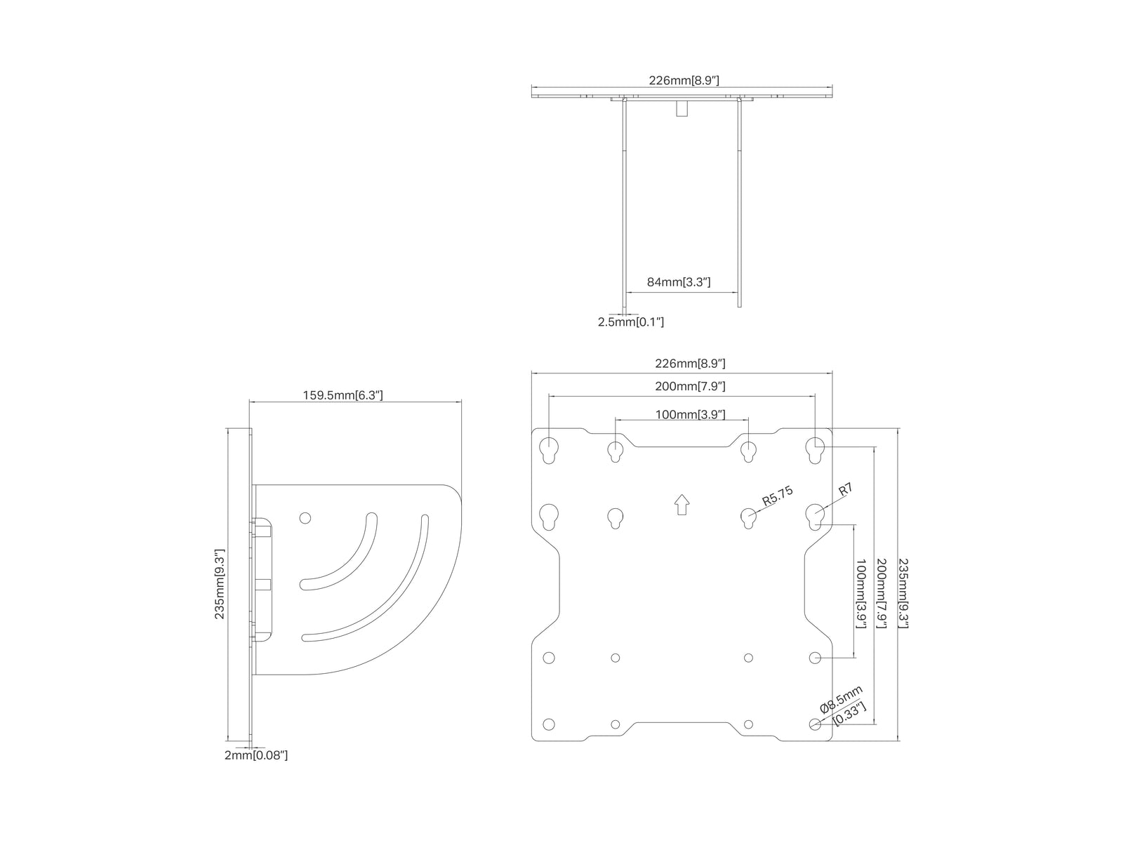 Multibrackets M Pro Series VESA Tilt Column Mount – 70kg Load | 7350022735149 Mount Accessories Multibrackets