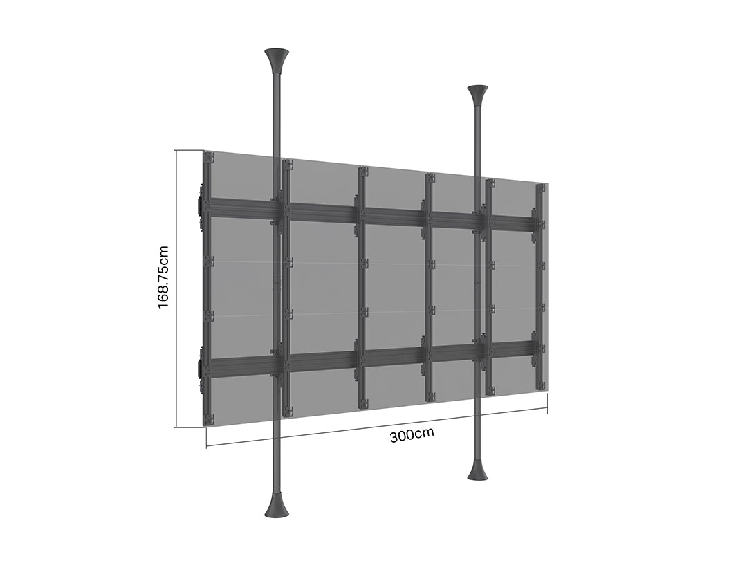 Multibrackets M Pro Sharp EC151 5x5 135" LED Floor-to-Ceiling Video Wall Stand | 7340234816569 Video Wall Mount Multibrackets