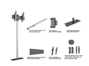 Multibrackets M Pro Single Pole Floor Stand 32–65" VESA 300 – Chrome | 7340234817139 Floor Stand Multibrackets