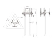 Multibrackets M Pro Triple Floor Stand 32–65" VESA 400x400 – Black | 7340234812103 Floor Stand Multibrackets