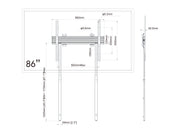 Multibrackets M Pro Wall Mount with Floor Support - Max VESA 900x600 | 7340234810802 Wall Mount Bracket Multibrackets