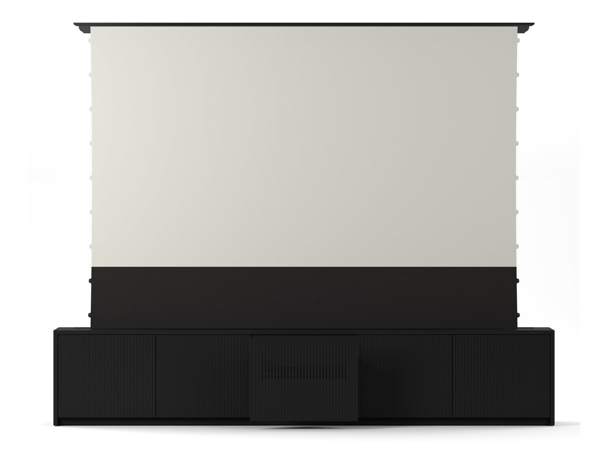 Multibrackets M Projection Laser TV Cabinet 118" with Motorized Lift – Black | 7350022733374 Motorized Floor Rising Screen Multibrackets