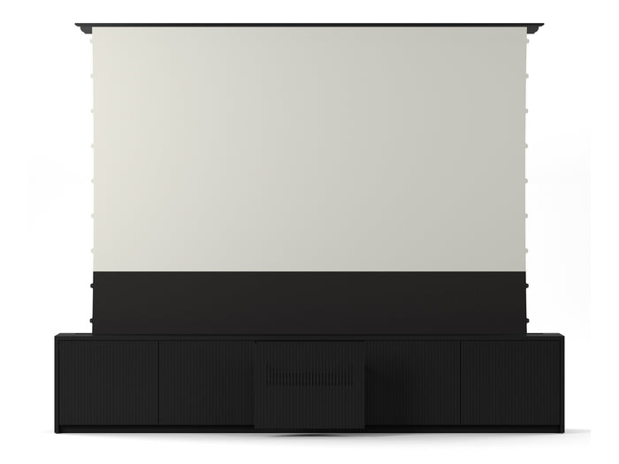 Multibrackets M Projection Laser TV Cabinet 118" with Motorized Lift – Black | 7350022733374 Motorized Floor Rising Screen Multibrackets
