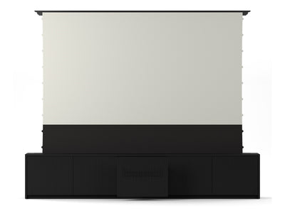 Multibrackets M Projection Laser TV Cabinet 118" with Motorized Lift – Black | 7350022733374 Motorized Floor Rising Screen Multibrackets