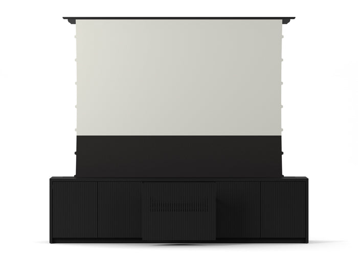 Multibrackets M Projection Laser TV Cabinet 84" with Motorized Lift – Black | 7350022732902 Motorized Floor Rising Screen Multibrackets
