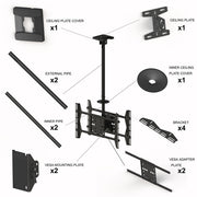 Multibrackets M Public Ceiling Mount Large Back to Back for 55"-70" Screens | 7350022735491 Ceiling Mount Bracket Multibrackets
