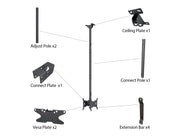 Multibrackets M Public Ceiling Mount Small Back to Back for 10"-32" Screens – Black | 7350073734740 Ceiling Mount Bracket Multibrackets