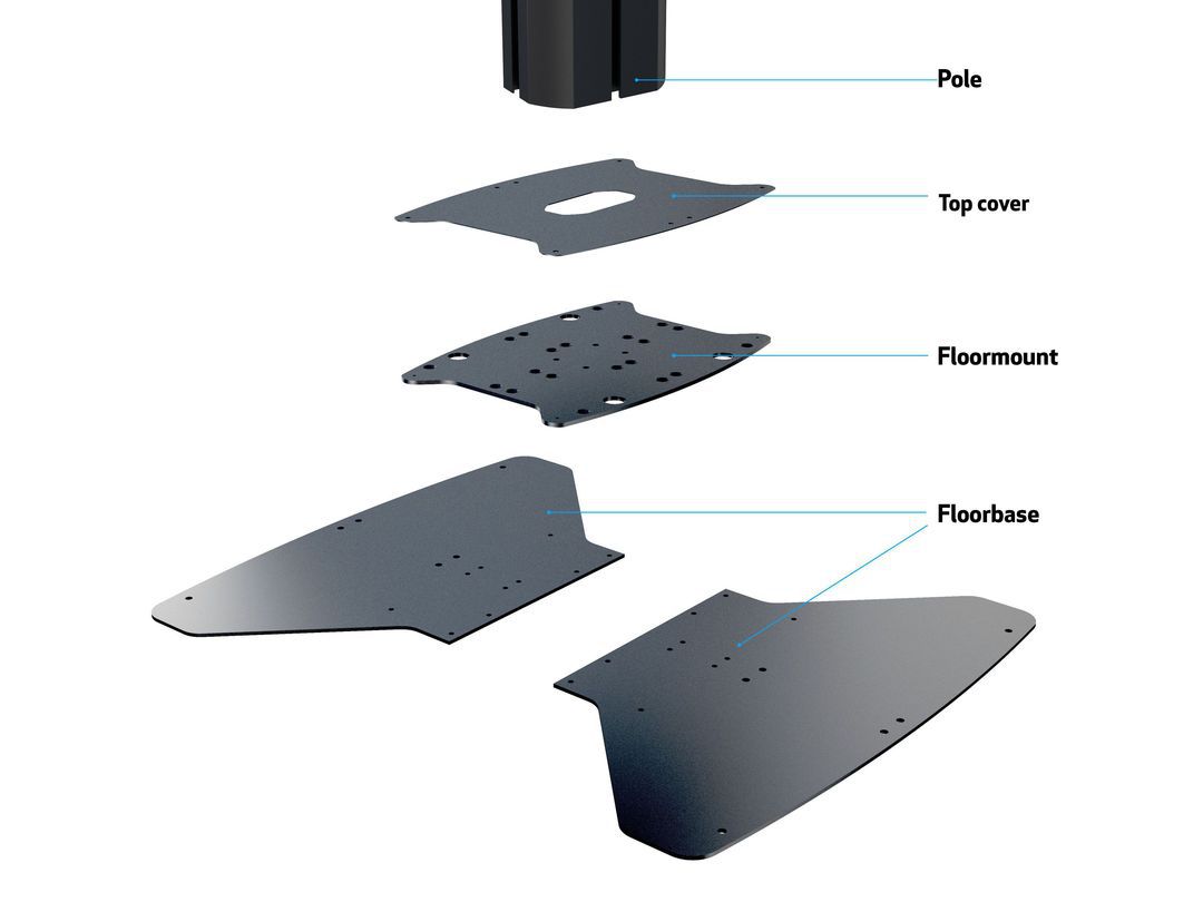 Multibrackets M Public Display Floorstand B2B Fixed Base - Black | 7350022739802
