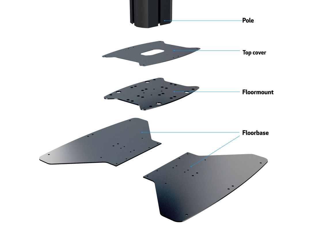 Multibrackets M Public Display Floorstand B2B Fixed Base - Black | 7350022739802