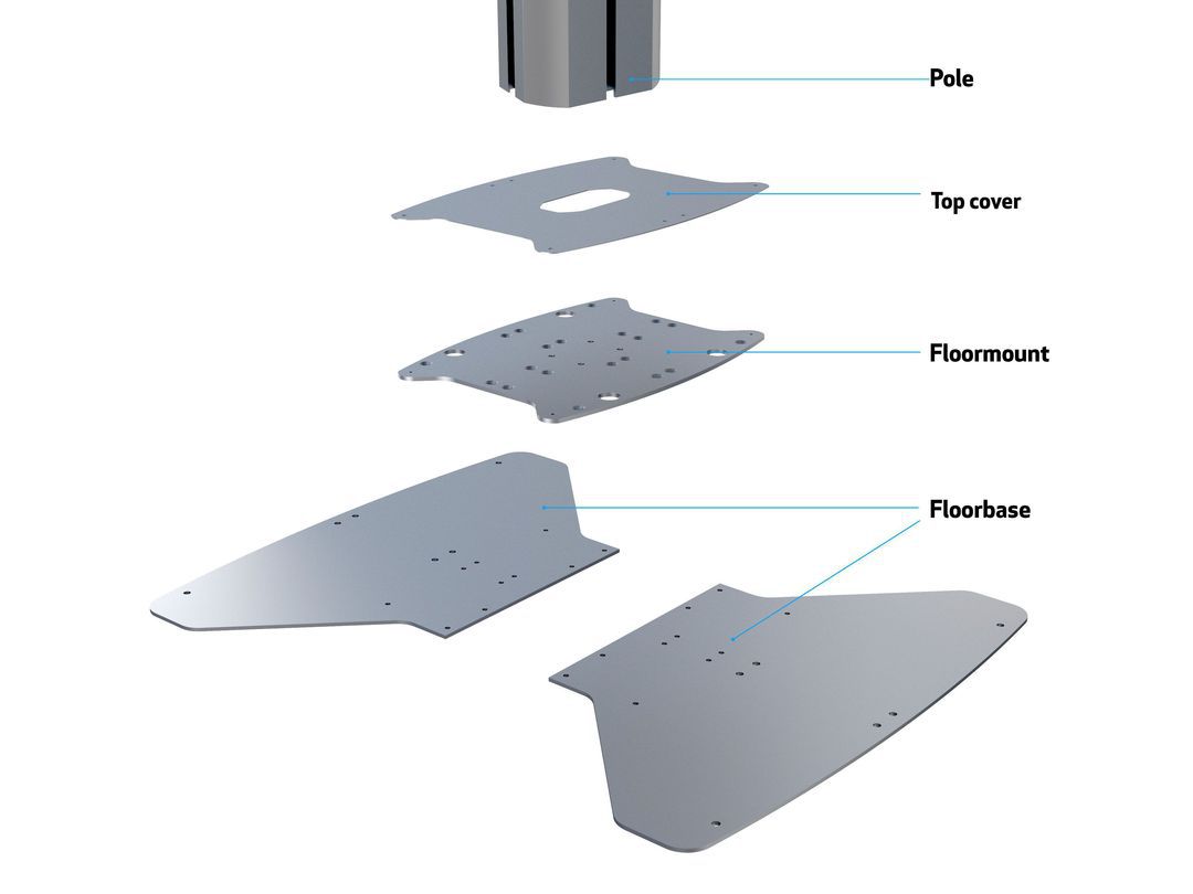 Multibrackets M Public Display Floorstand B2B Fixed Base - Silver | 7350022739796