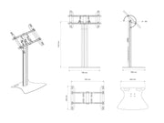 Multibrackets M Public Display Stand 110 Tilt & Table Black Floor Stand for 32"-55" Screens | 7350073731077