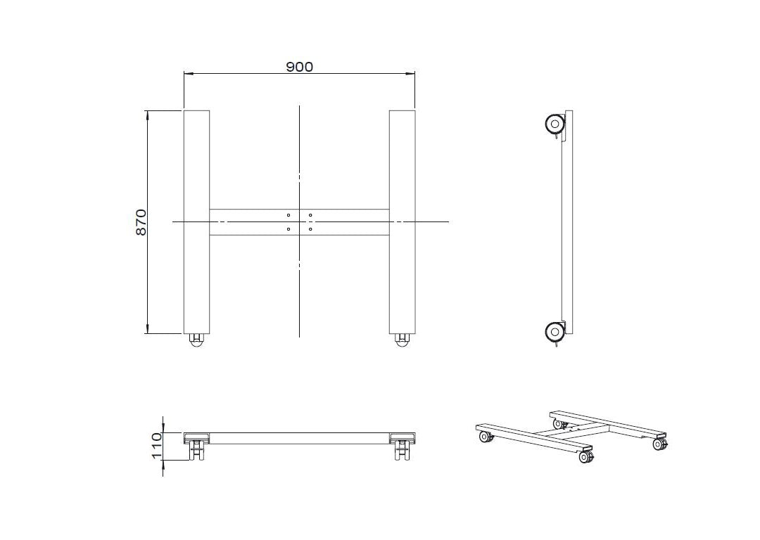 Multibrackets M Public Display Stand Wheelbase HD B2B Silver - 100kg Load | 7350073736010