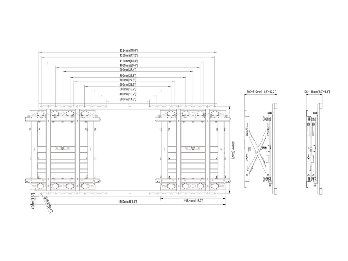 Multibrackets M Public Extra-Large Displays Video Wall Mount For 85"-120" Screens | 7350022739086 Video Wall Mount Multibrackets