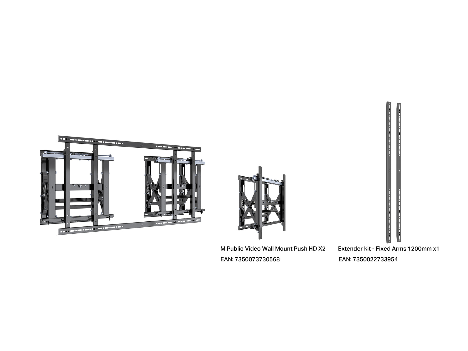 Multibrackets M Public Extra-Large Displays Video Wall Mount For 85"-120" Screens | 7350022739086 Video Wall Mount Multibrackets