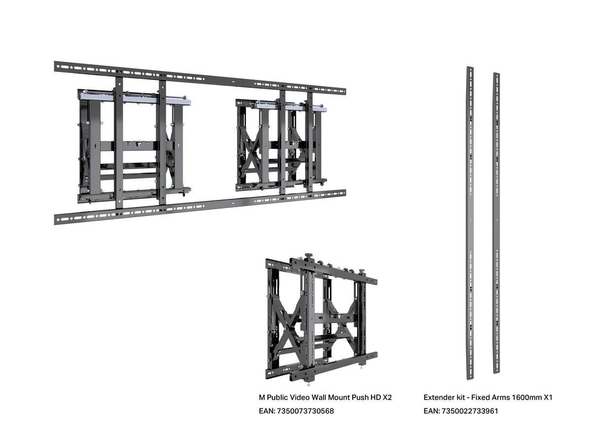 Multibrackets M Public Extra-Large Displays Video Wall Mount for 85"-160" Displays | 7350022739093 Video Wall Mount Multibrackets
