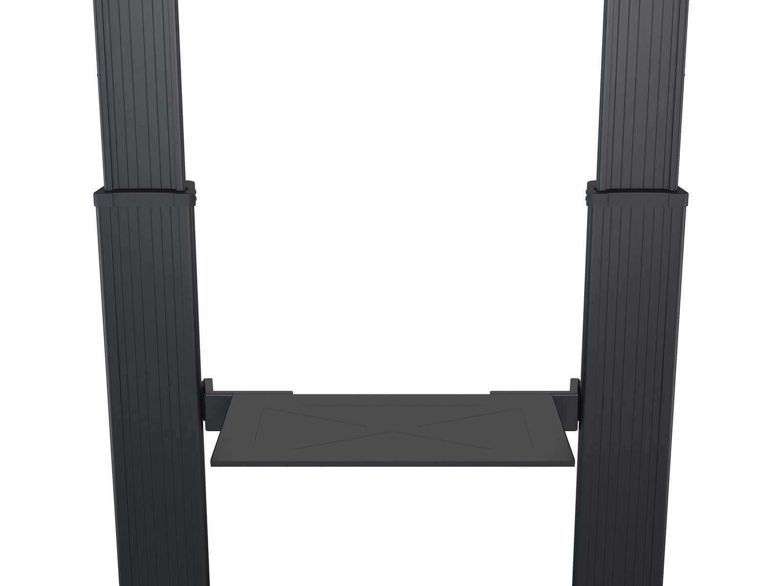 Multibrackets M Public Floorstand Dual Pillar 180 HD Adjustable AV Equipment Shelf | 7350073737406