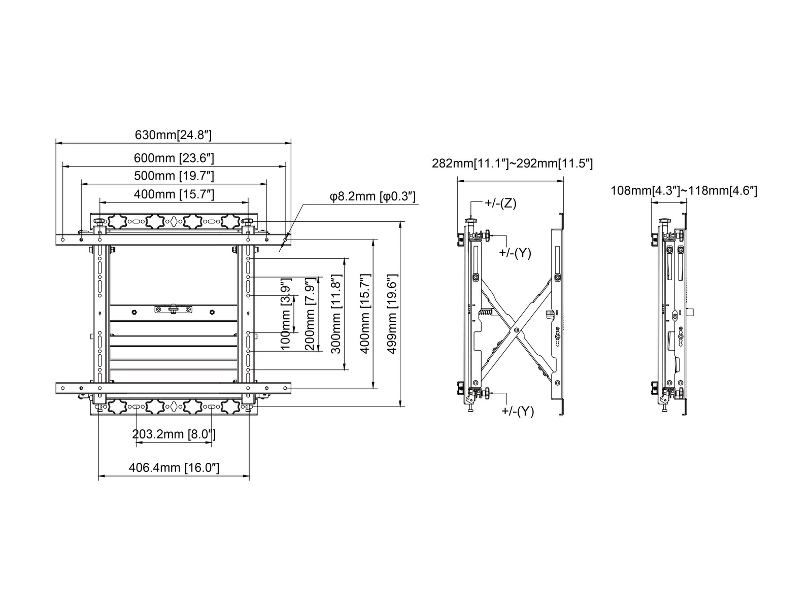 Multibrackets M Public Video Wall Push-Out Mount HD for 40"–75" Screens | 7350073730568 Wall Mount Bracket Multibrackets